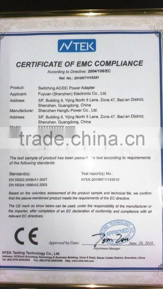 Input 100-240v output 5v 2.5a ac adapter