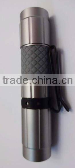 GS-5019 Aluminum 0.75W strong light led small torch light with rubber and clip