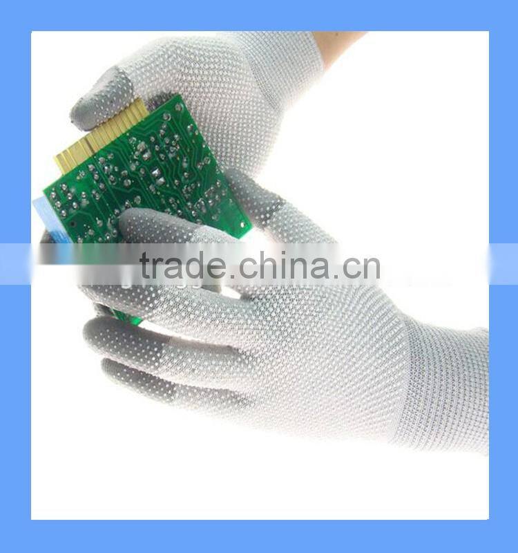 Carbon Fiber Finger Fit ESD Gloves for Cleanroom Safety and Antistatic Protection Use