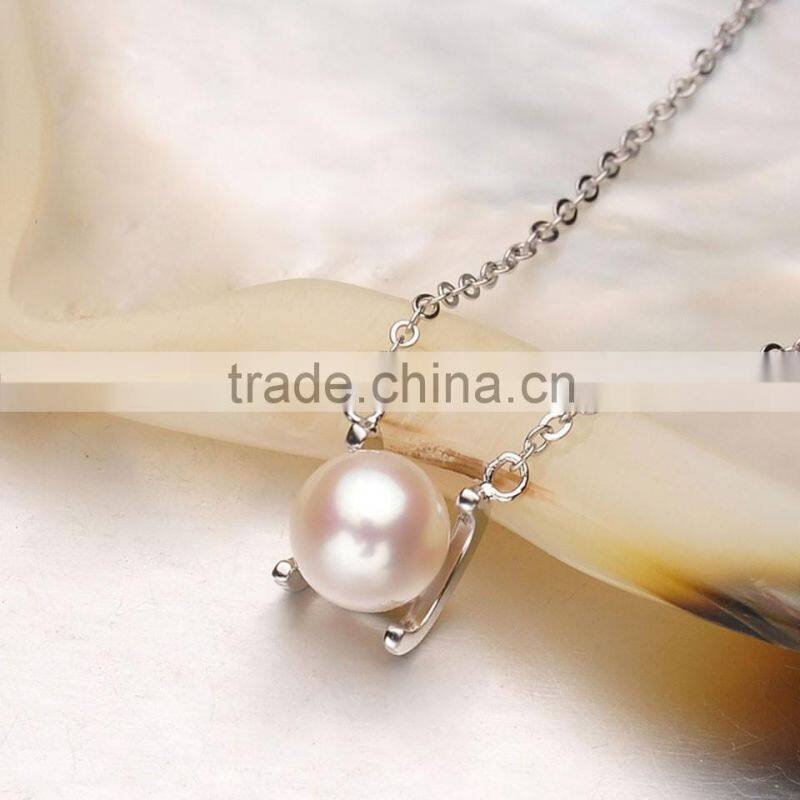 AAA freshwater pearl pendant silver jewelry with necklace