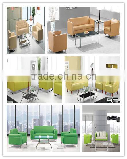 New design brown color chrome metal fabric office sofa HX-311G