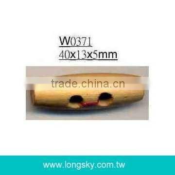 (#W0368) classical 2 holes wooden toggle coat button