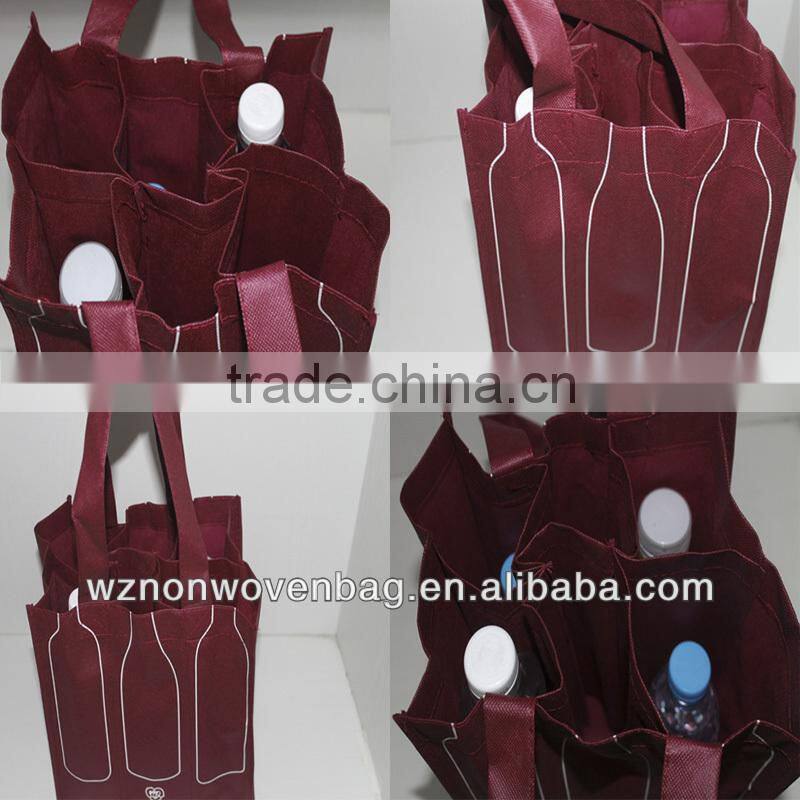 2014 eco friendly tote 80g non woven promtoin bottle bag(HL-6072)