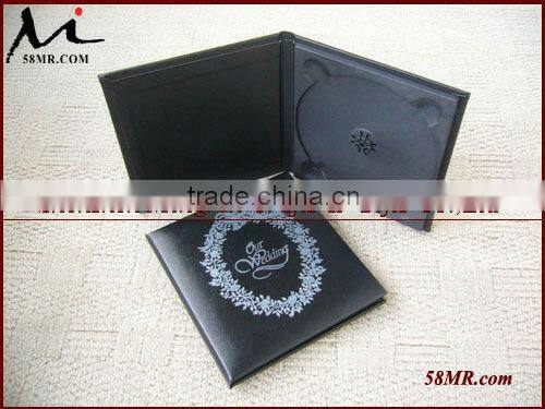 Emboss Leather Wedding CD/DVD Case Leatherette Paper CD/DVD Cases Leatherette Paper CD/DVD Albums,hard paper cd case