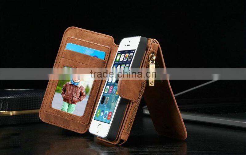 New Arrival Factory Price 2 in 1 Wallet Phone Case For Iphone 5/5s