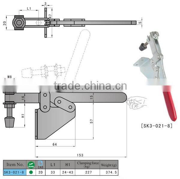 Professional design SK3-021-8 horizontal toggle clamp