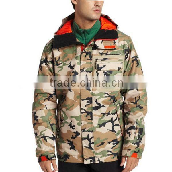 JSX211 Factory price outdoor men waterproof camouflage ski wear
