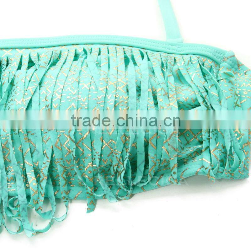 Fringe Bandeau Bikini with Straps 2016 by RELLECIGA