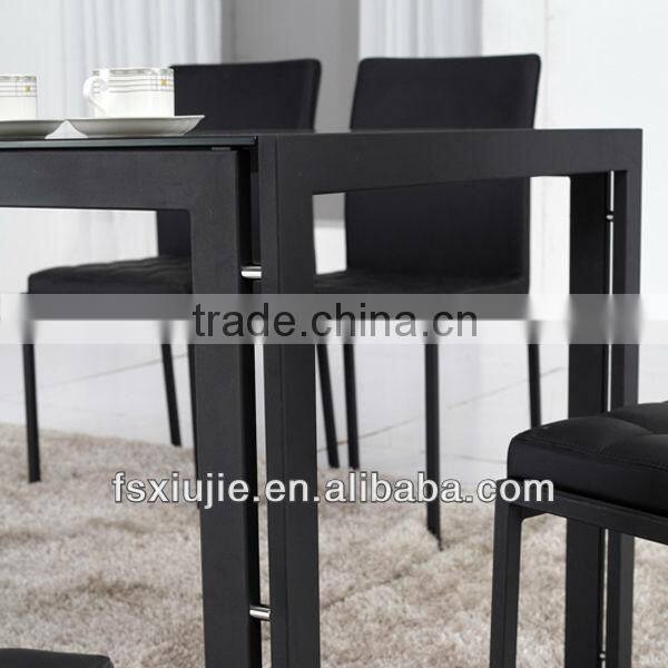 Modern Cheap Square Glass Dining Table and 6 Chairs L855