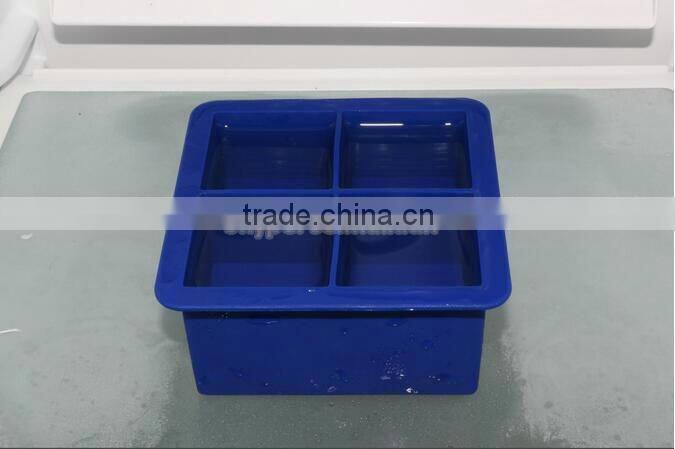 Kingdom Extra Large 4.5cm Home Ice Cube 4 Square Silicone Ice Cube Mold Icecube Tray Mould