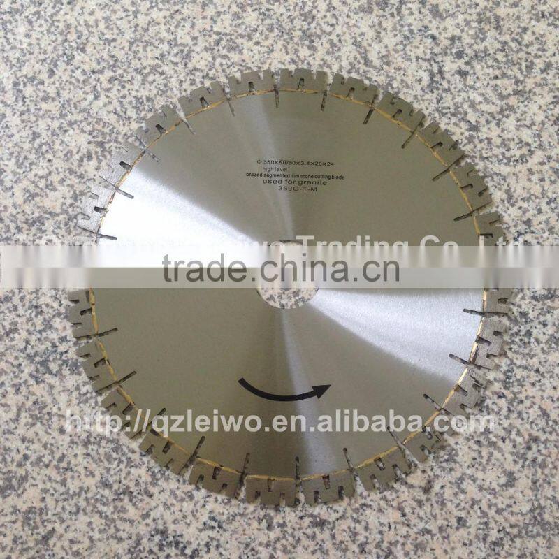 Diamond Saw Blade for Granite 14 inch (350 mm) with M Shape Segment High Frequency Cutting Disc for Granite Segment Height 20 mm