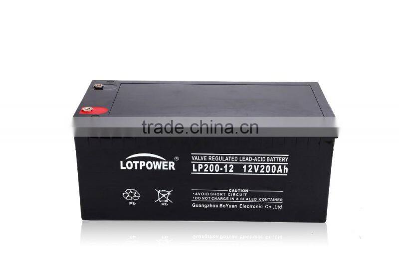 Nominal Voltage 12v 200ah Valve Regulated Lead Acid Battery