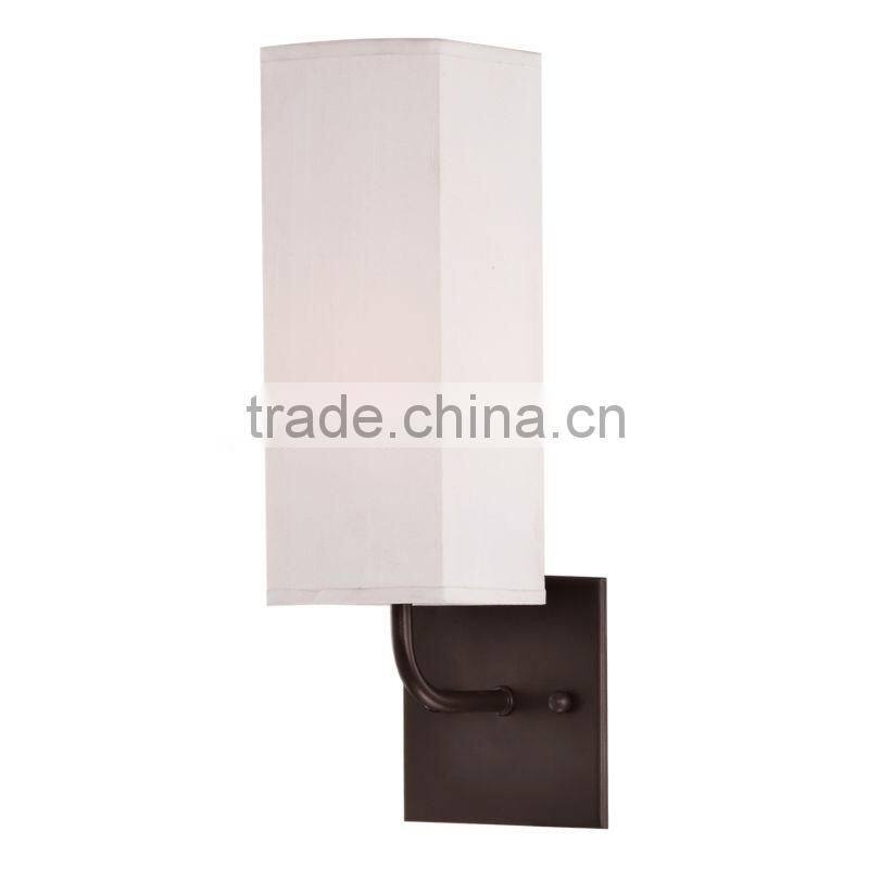 up and down metal wall light with black shade