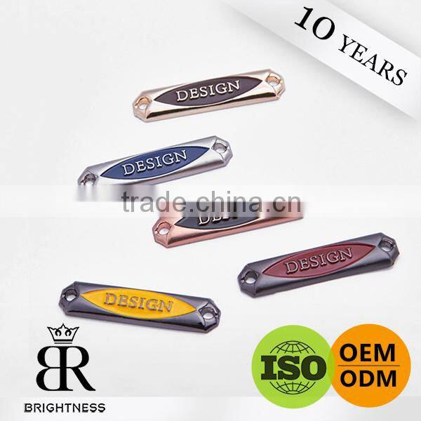 Metal bag label Custom metal logo labels for handbags for ladies dress