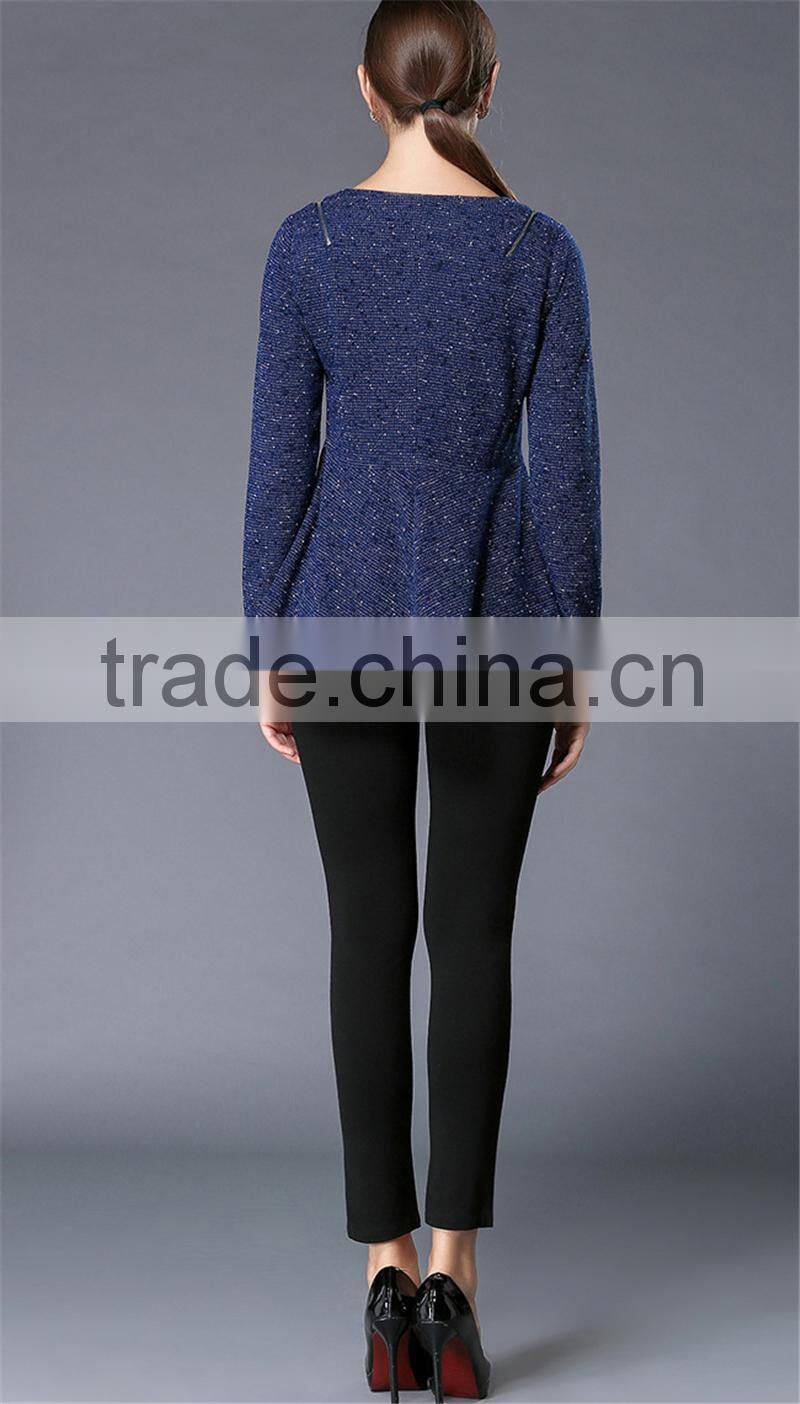 A-line Plus Size XXXL Fashion Cutting Blouse Design for Fat Women Tops