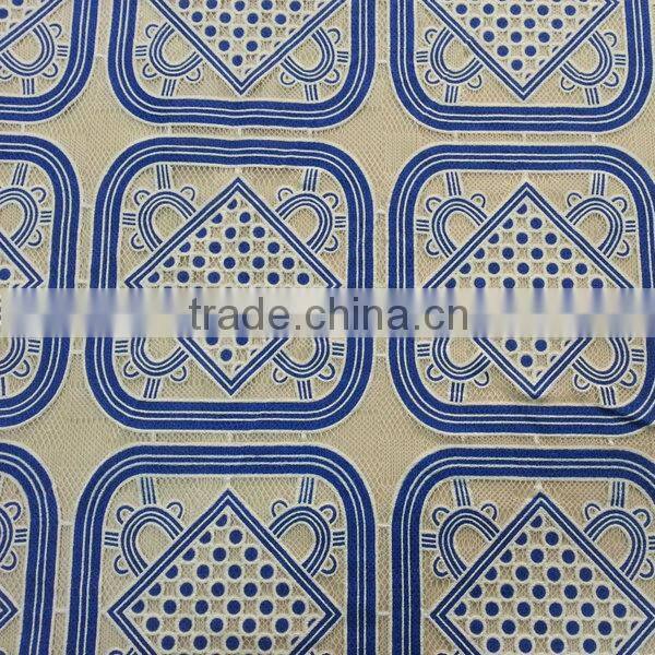 YH006# 2015 China supplier cotton polyester burning flower lace fabric for fashion dresses