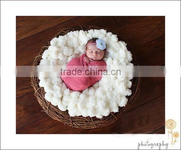 white color Pom Pom Blanket Prop