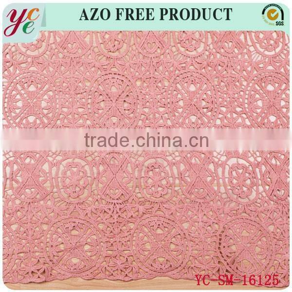Dark color fashion eyelet embroidery fabric chemical lace fabric for garment