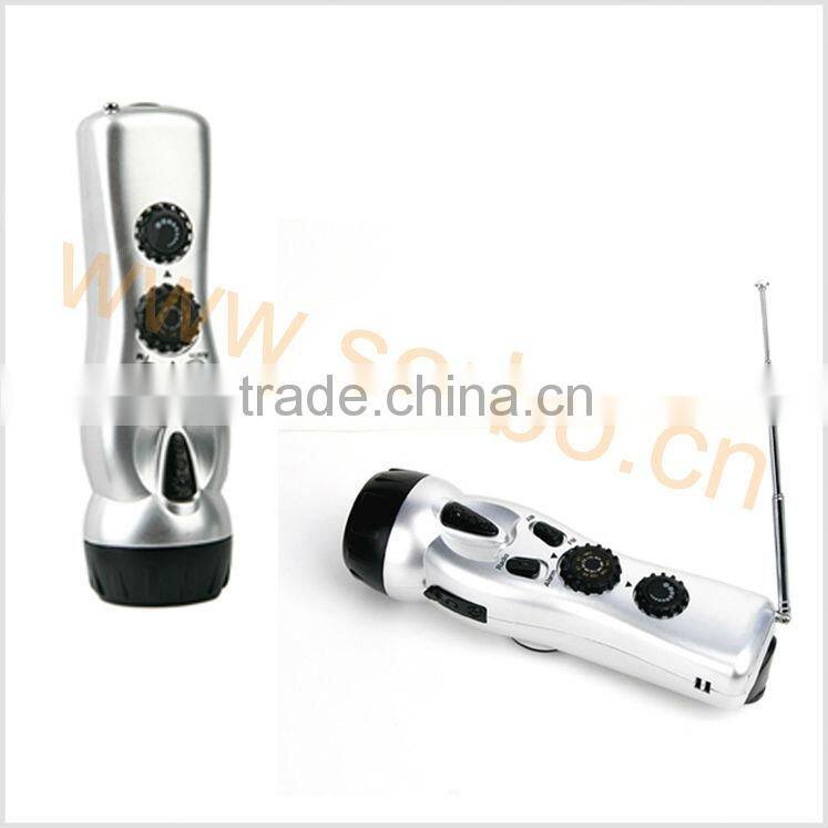 Handcrank LED Flashlight FM Radio