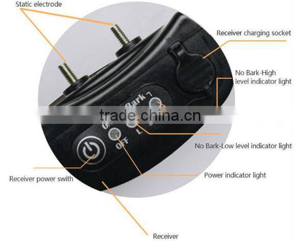 PVC material rechargeable high medium low 3 level dog training shock collar with anti bark