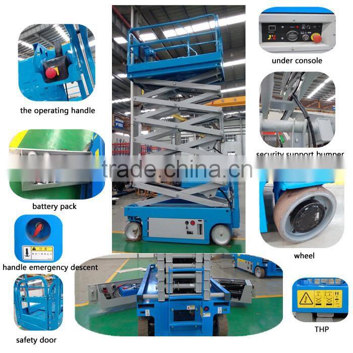 battery power 6m lift height electric mobile scissor lift