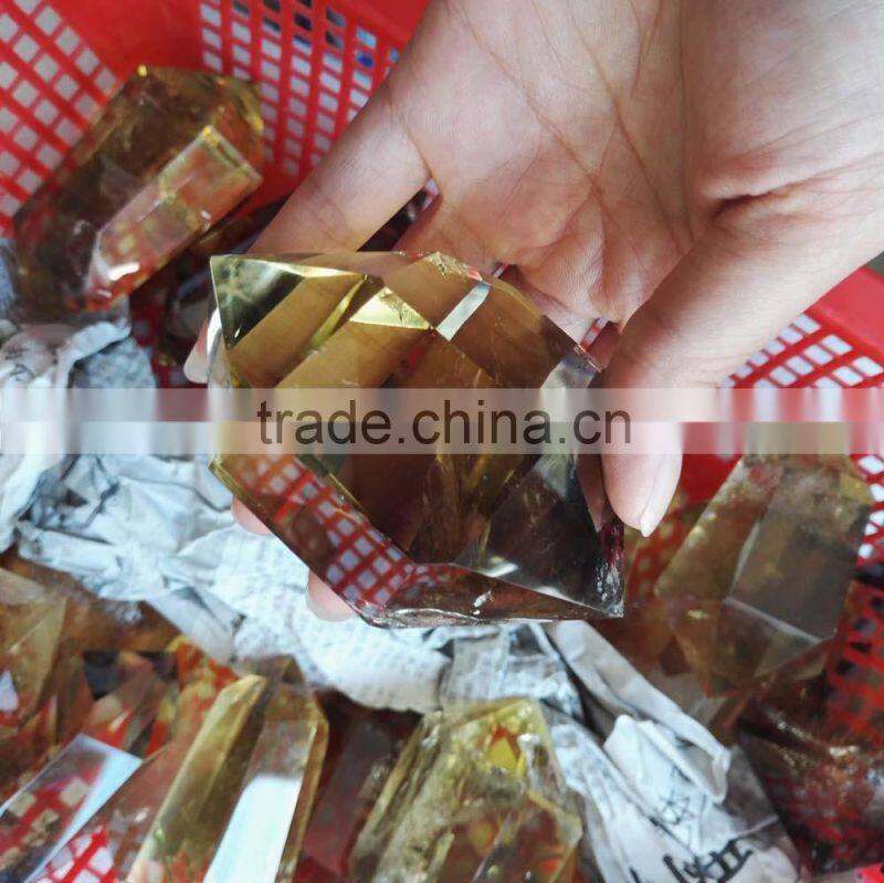 wholesale natural rock polished citrine quartz points for sale