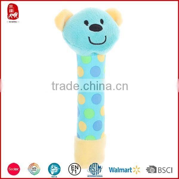 Cute baby toys for promotion gifts soft plush stuffed animal design baby rattle baby toy