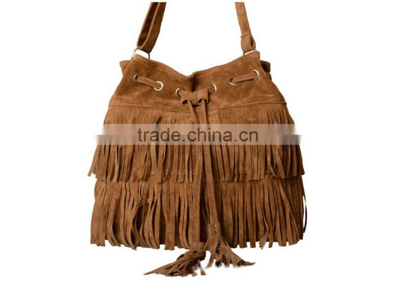 2015 Hot sale Women Tassel Bag Faux Suede Shoulder Bag Women Messenger Bag Wholesale