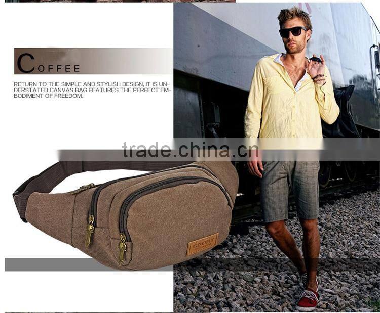 YA Casual Fashion Canvas Waist Packs, Sports Men Pouch Bag Money Belt, Pochete Fanny Pack Bolsa Cintura