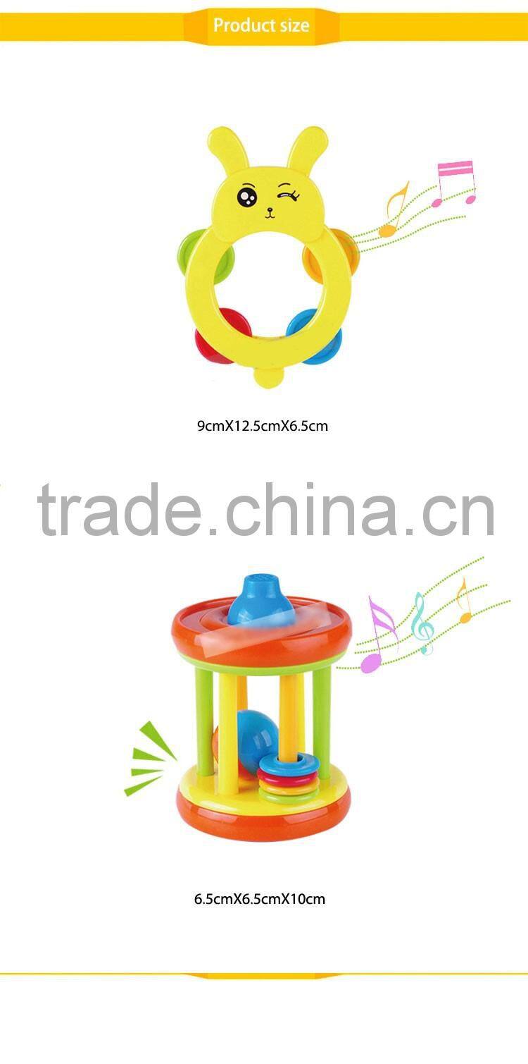 Promotion plastic baby hanging toy rattle bottle set for sale
