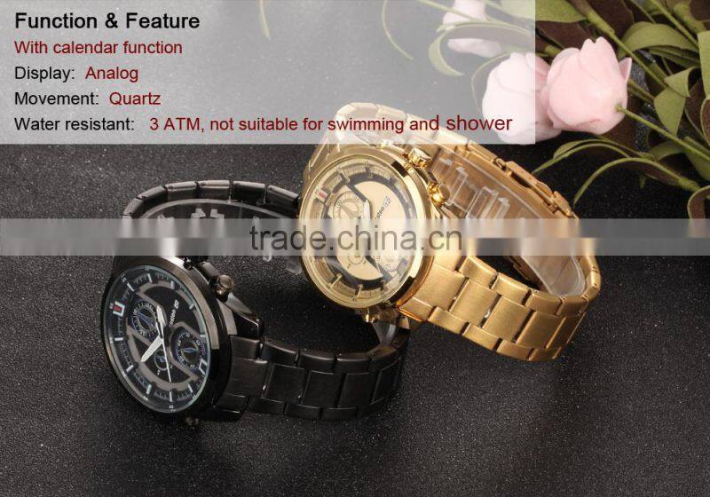 China Wholesale Market Men 22K Gold Plating Watch