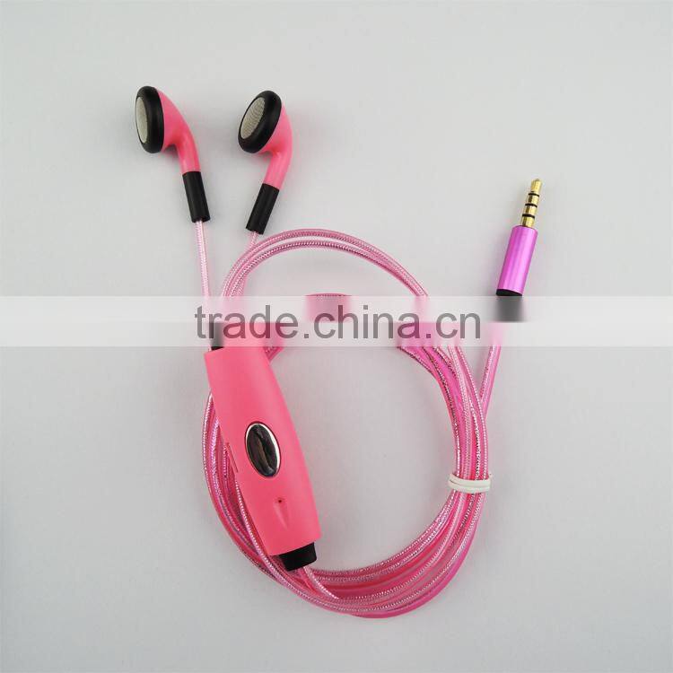 Good qualitty LED wire earbuds with MIC fashinable LED earbuds