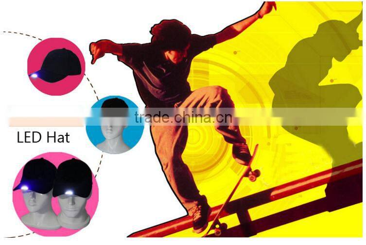 Wholesale LED Lighted Glow curved brim Baseball cap Golf Hip-hop Sports hat