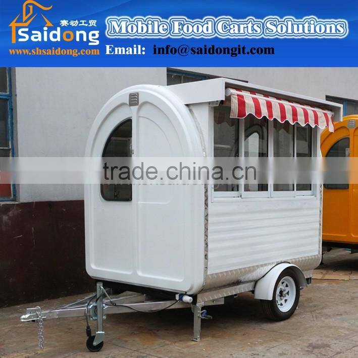 stainless steel mobile food truck/ ice cream cart/ hot dog mobile food car