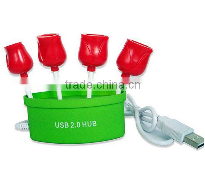 BRAND NEW flower shaped 4 Port USB Hub for PC Home Office