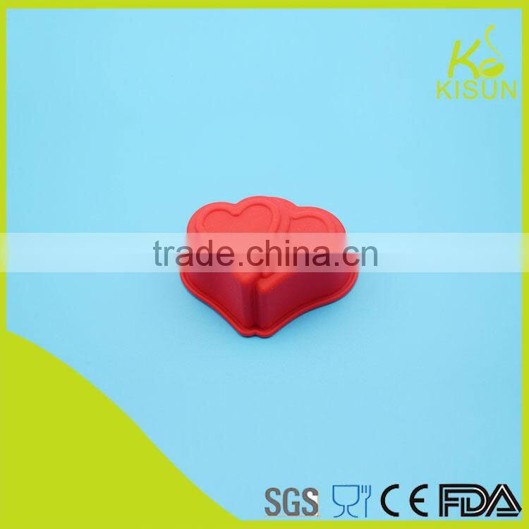 two connect heart shape dessert mould chocolate mould