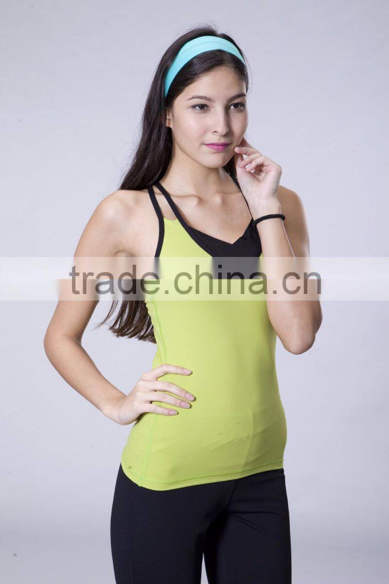 Sexy Slim Fit Quick Dry Spandex Nylon Women Workout Fitness Yoga Tank Top