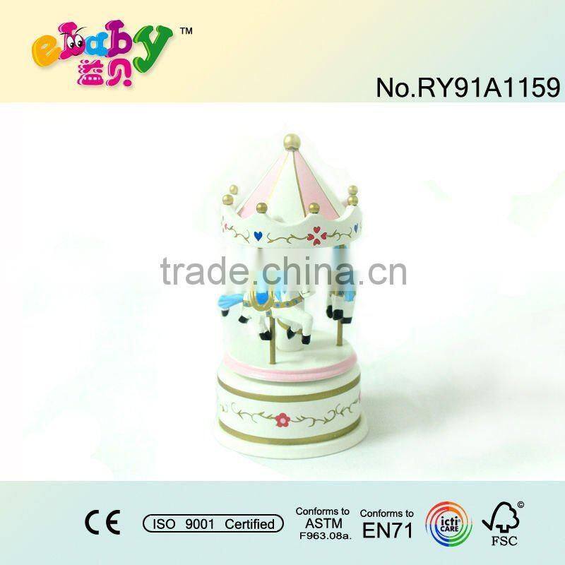 Wooden music box with angel