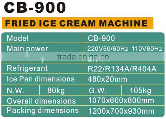 Yogurt /Soft ice cream machine /Double flat round pans fry roll ice cream machine