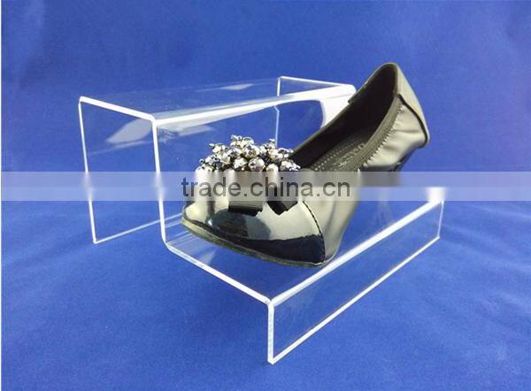stair step acrylic plastic shoes display kiosk