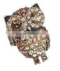 Fashion rhinestone owl rings