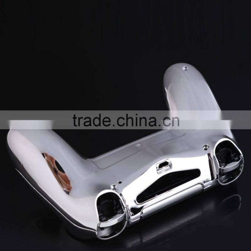 for PS4 Front Back Housing Controller Shell Polished Glossy Case Skin Cover Controller Grip Handle (Silver color) for ps4