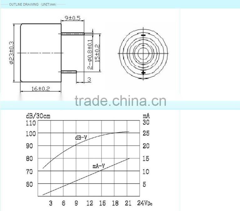 3500HZ 12V piezoelectrical buzzer
