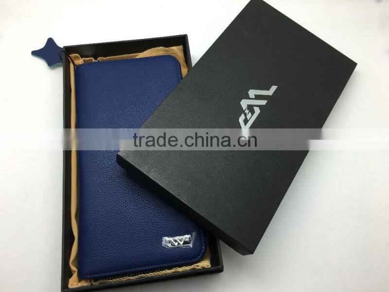 2016 high-end gift sets genuine leather wallet power bank