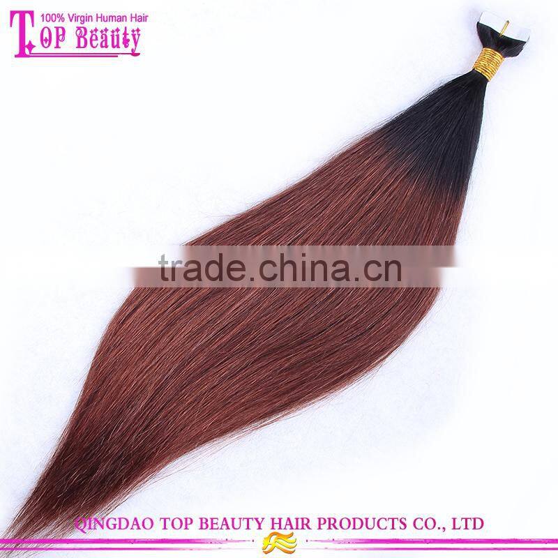 Factory Wholesale Price New Arrival Tape In Human Hair Extension Healthy Beautiful Ombre Remy Tape Hair Extension