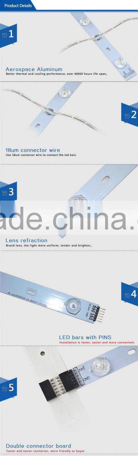 Hot sell 3030 LED Bar Rigid Strip Diffuse Reflection Backlight Light for Outdoor Large Advertising Light Box Slim Lightbox Sign