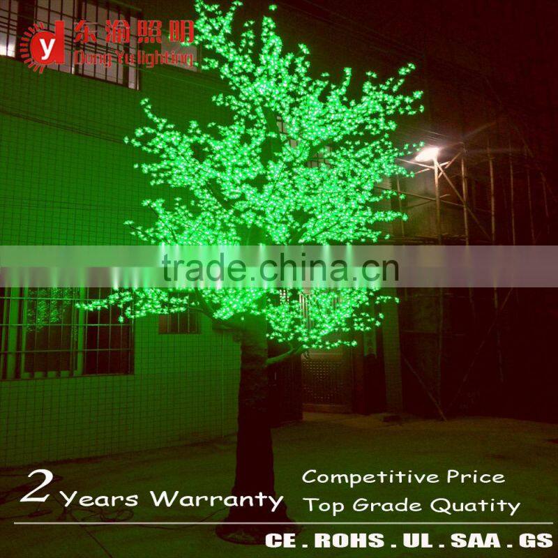 Large outdoor Christmas decorations luminous tree cherry blossom light green blossom light trees