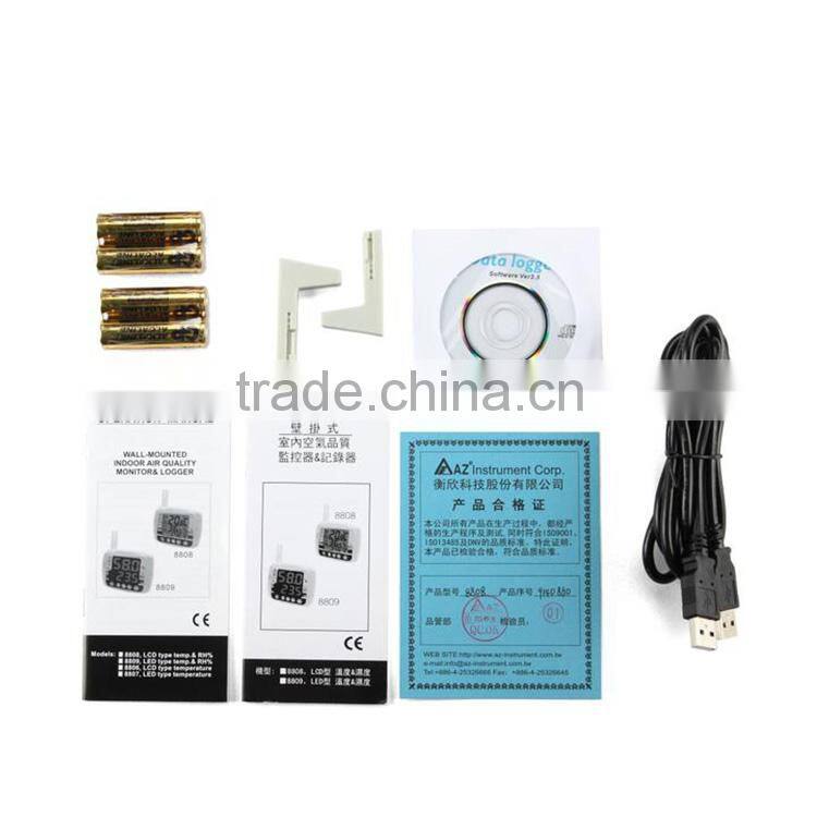 Wall Mount Indoor USB Interface LCD Display Dual Temperature Humidity Data logger Up to 16000 Points Memories