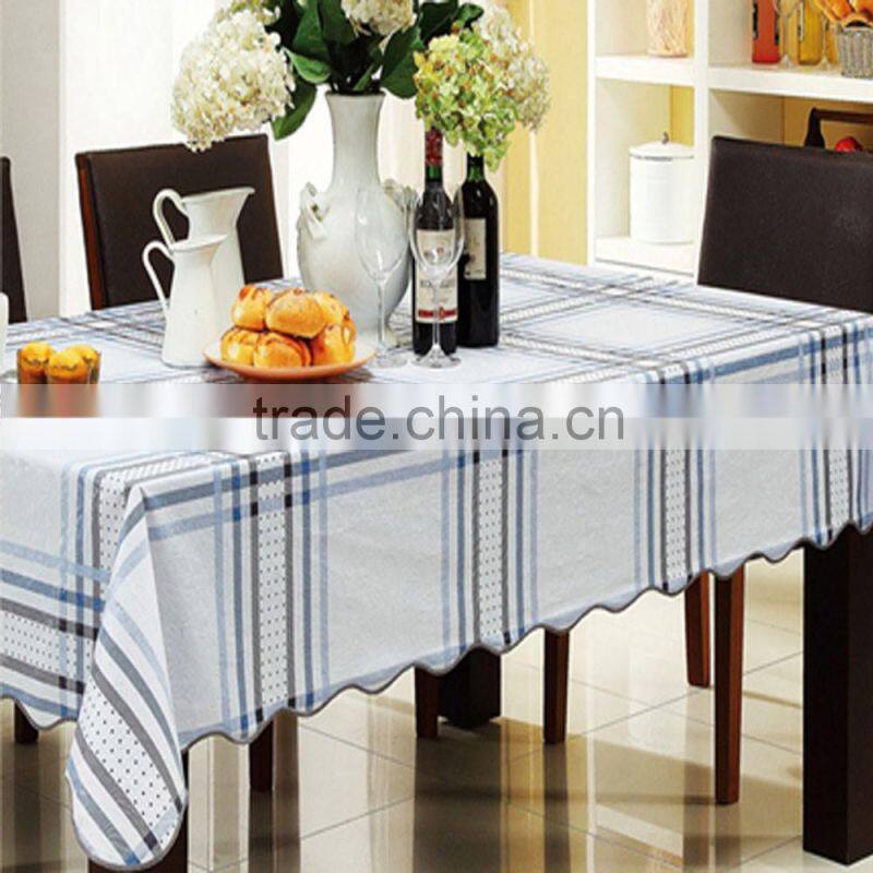 Wave Sewing Edge Water Proof PVC Table Cloth