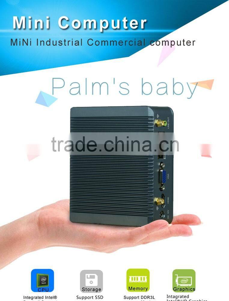 Factory hot selling smallest intel nuc nano industrial computer nic support mini full hd 1080p media player
